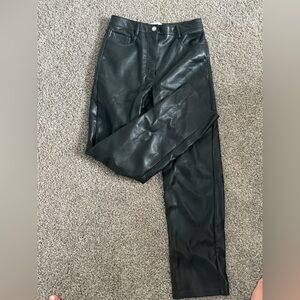 Black leather jeans